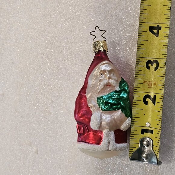 Vintage Inge‎ Glas Glass Christmas Ornament Santa Claus 3.5 In W. Germany - Picture 3 of 11